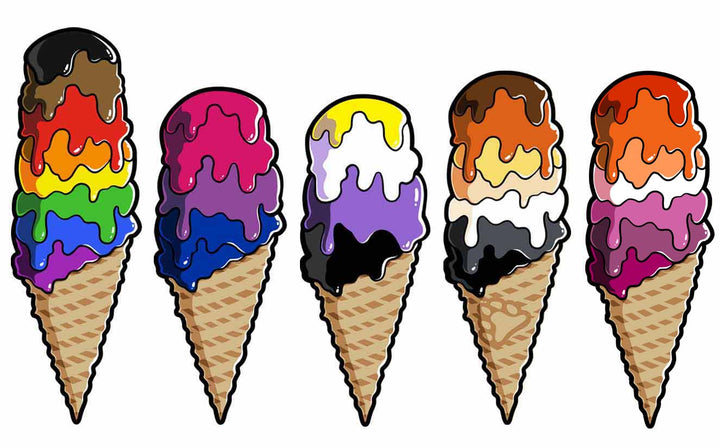 Ice Cream Pride Vinyl Stickers